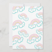 Rainbow Unicorn Invitation Kaart (Achterkant)