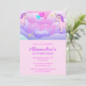 Rainbow Unicorn Invitations Anniversaire 10e Fille (Debout devant)