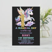 Rainbow Unicorn Invitations Anniversaire Vol (Debout devant)