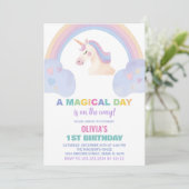 Rainbow Unicorn Invitations d'anniversaire (Debout devant)