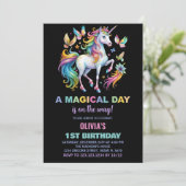 Rainbow Unicorn Invitations d'anniversaire (Debout devant)