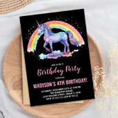 Rainbow Unicorn Invitations d'anniversaire
