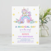 Rainbow Unicorn Invitations d'anniversaire (Debout devant)