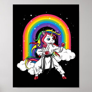 Rainbow Unicorn Karate Taekwondo Mma Judo Kinder G Poster
