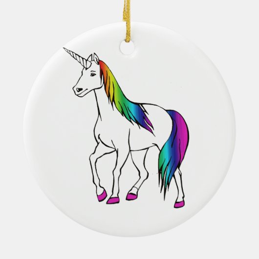 RAINBOW UNICORN KERAMISCH ORNAMENT (Achterkant)