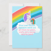 Rainbow Unicorn Kids Party Invitation (Dos)