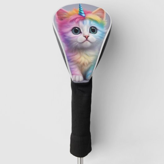 Rainbow Unicorn Kitten Golfheadcover (Voorkant)