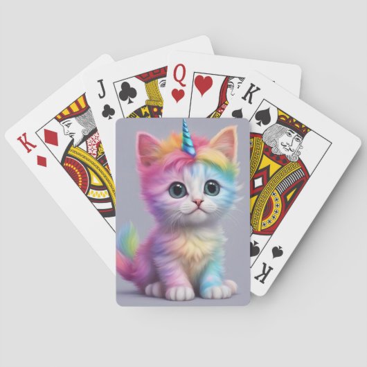 Rainbow Unicorn Kitten Pokerkaarten (Achterkant)