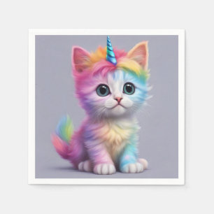 Rainbow Unicorn Kitten Servet