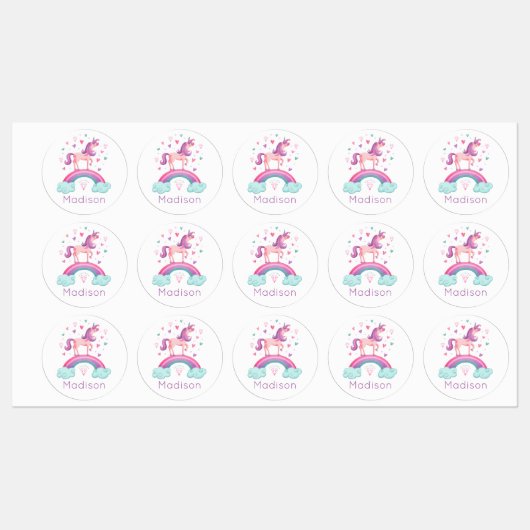 Rainbow Unicorn Labels (Vel)