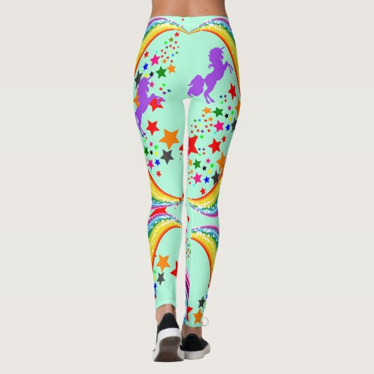 Rainbow unicorn Leggings personaliseren Yoga Pants (Achterkant)