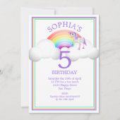 Rainbow Unicorn Magical Cute Birthday Kaart (Voorkant)