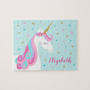 Rainbow Unicorn Magical Glitter Aqua Legpuzzel