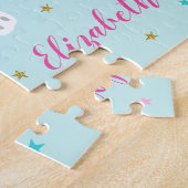 Rainbow Unicorn Magical Glitter Aqua Legpuzzel (Zijkant)