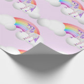 Rainbow Unicorn Magical Paars Cute Cadeaupapier (Hoek)