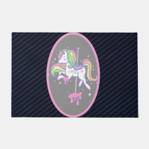 Rainbow Unicorn met gestreepte rug Deurmat