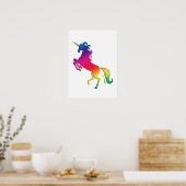 Rainbow Unicorn met Gold Horn Poster (Keuken)
