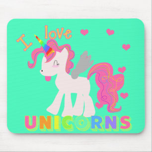 Rainbow Unicorn Mousepad-muispad Ik hou van UNICOR Muismat