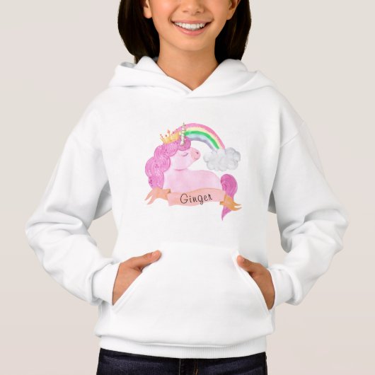 🌈 Rainbow Unicorn Nom personnalisé   (Devant)