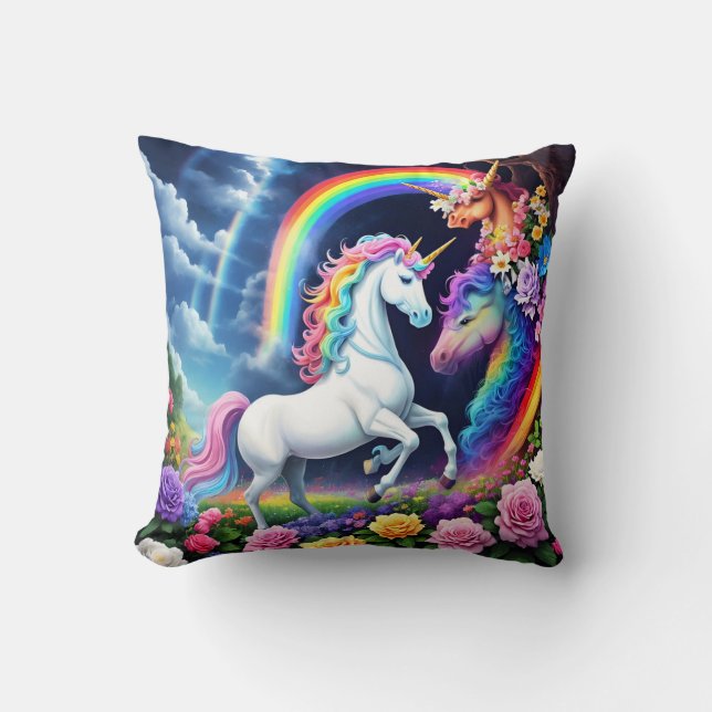 Rainbow Unicorn One Kussen (Voorkant)