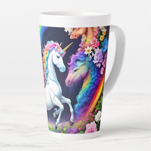 Rainbow Unicorn One Latte Mok (Rechterhoek)