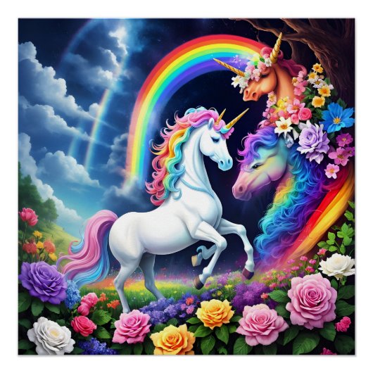 Rainbow Unicorn One Perfect Poster (Voorkant)