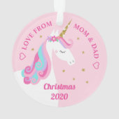 Rainbow Unicorn or Parties scintillant fille rose (dos)