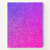 Rainbow Unicorn Paars Glitter Monogram Journal Notitieboek (Achterkant)