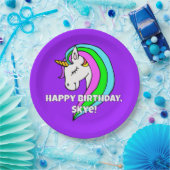 Rainbow Unicorn Papieren Bordje (Feest)