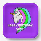 Rainbow Unicorn Papieren Bordje (Voorkant)