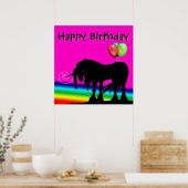 Rainbow Unicorn Party (algemeen) Poster (Keuken)