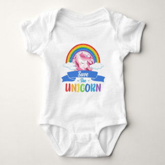 Rainbow Unicorn Party Baby Bodysuit