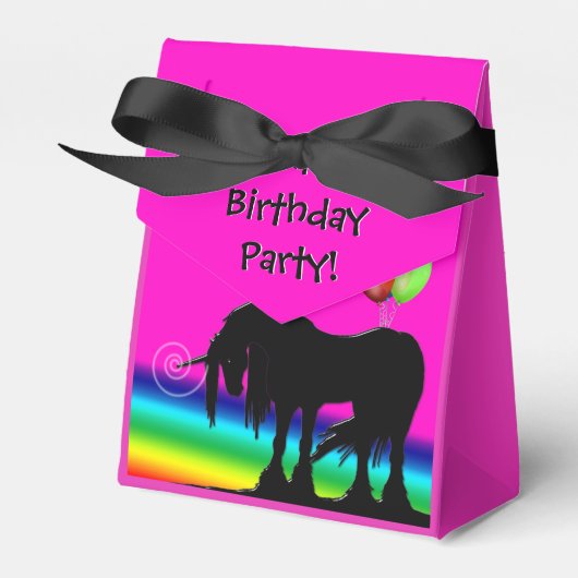 Rainbow Unicorn Party Bedankdoosjes (Voorkant Zijde)