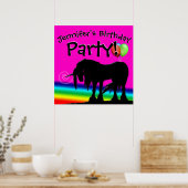 Rainbow Unicorn Party Poster (Keuken)