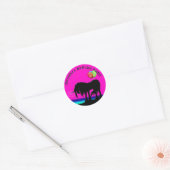 Rainbow Unicorn Party Ronde Sticker (Envelop)