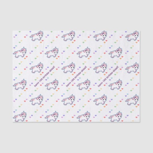 Rainbow Unicorn Party Tissuepapier (Voorkant)