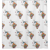 Rainbow Unicorn Pattern Douchegordijn (Voorkant)