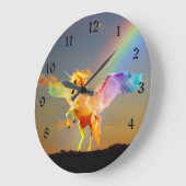Rainbow unicorn pegasus grote klok (Hoek)