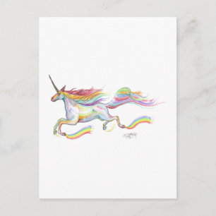 Rainbow Unicorn Pegasus Horse Pony Vliegtuig Briefkaart