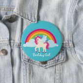 Rainbow Unicorn Personalized Birthday Button (In situ)
