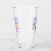 Rainbow Unicorn Persoonlijke naam Glas (Links)