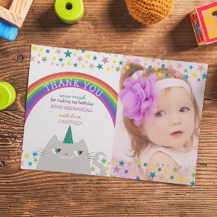 Rainbow Unicorn photo Anniversaire Merci