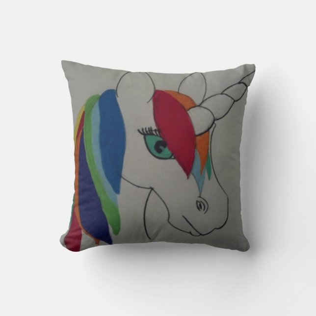 Rainbow Unicorn Pillow Kussen (Voorkant)