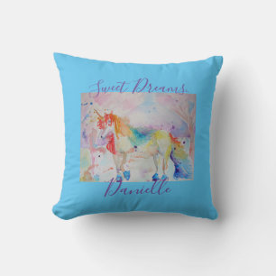 Rainbow Unicorn Pink Girls Sweet Dreams Cushion Kussen