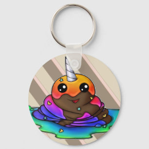 Rainbow Unicorn Poop Sleutelhanger