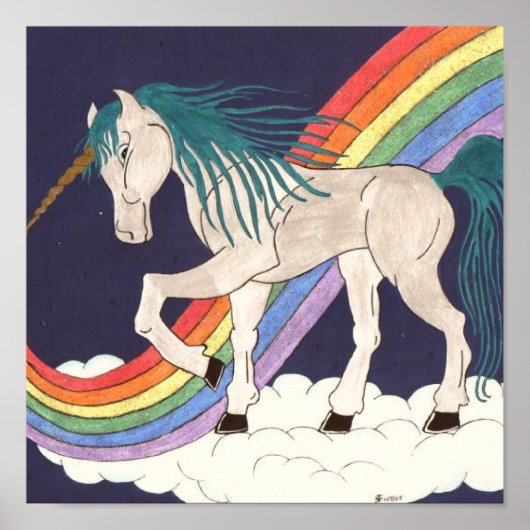 Rainbow Unicorn Poster (Voorkant)
