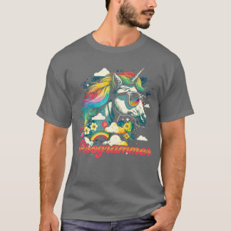 Rainbow Unicorn Programmer T-shirt