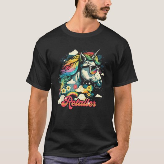 Rainbow Unicorn Retailer T-shirt (Voorkant)