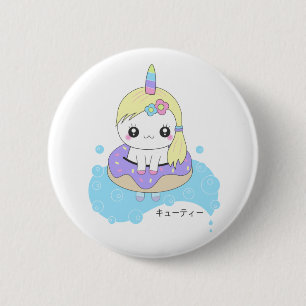 Rainbow Unicorn Ronde Button 5,7 Cm
