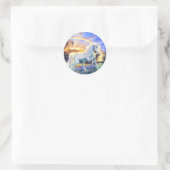 Rainbow Unicorn Ronde Sticker (Tas)
